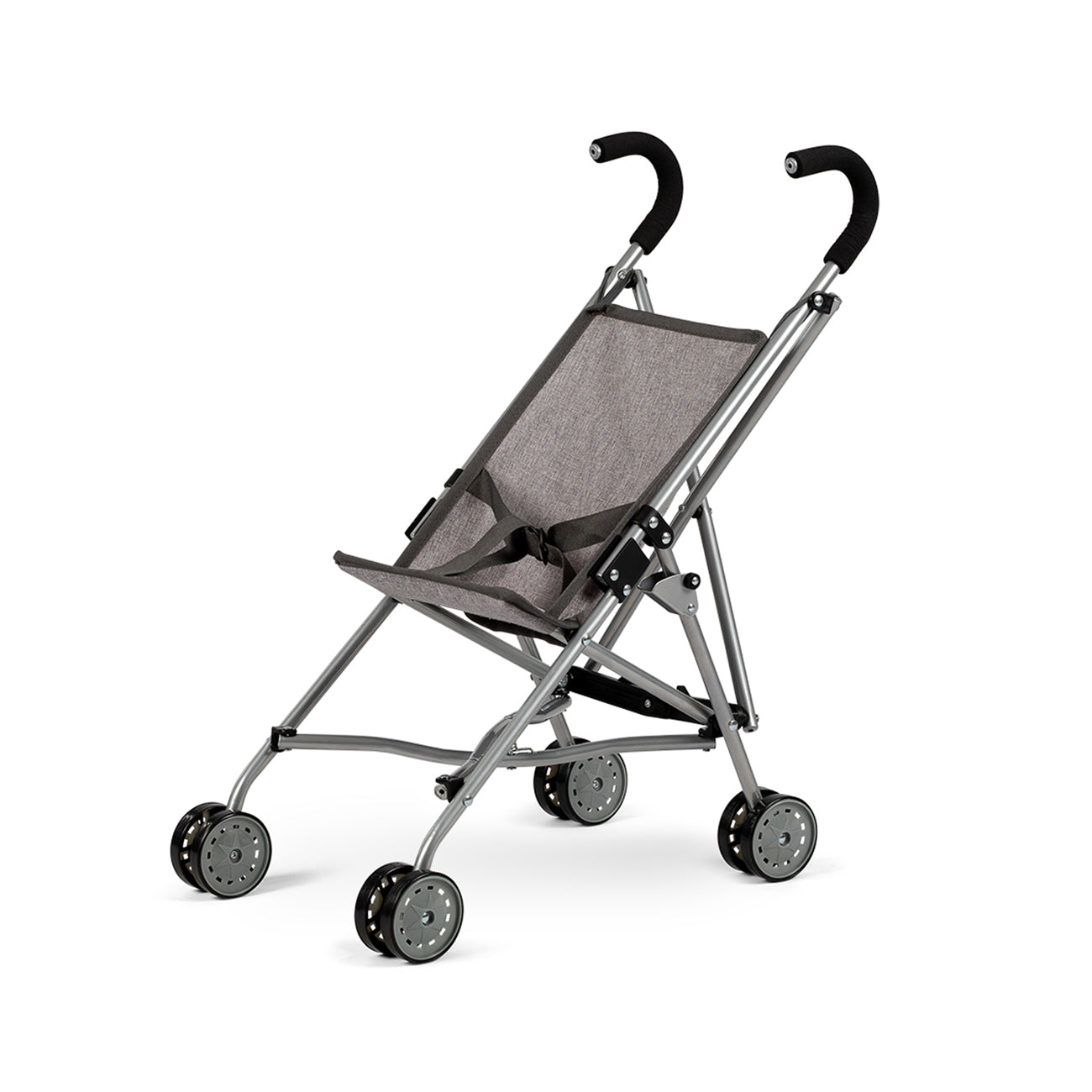 Carucior de jucarie pentru papusi, gri, +3 ani, MAMAMEMO