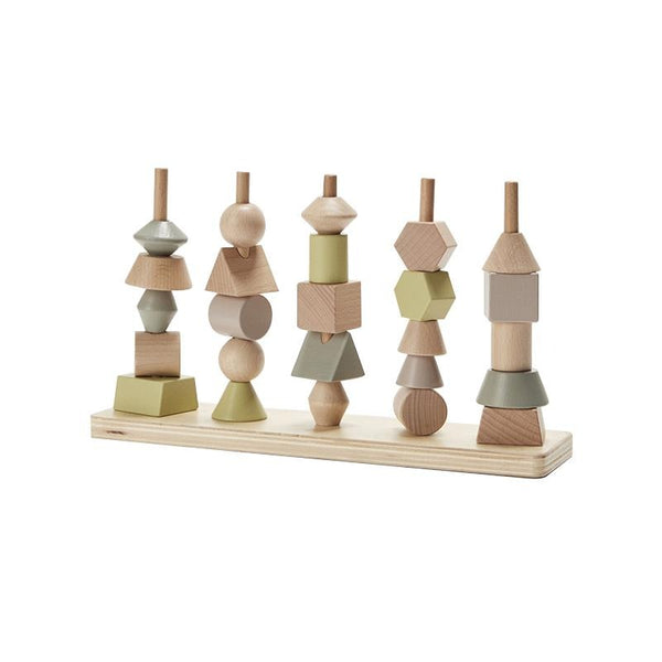 Joc educativ de stivuire cu diverse corpuri geometrice, culori pastelate, +3 ani, byAstrup - Manute Creative