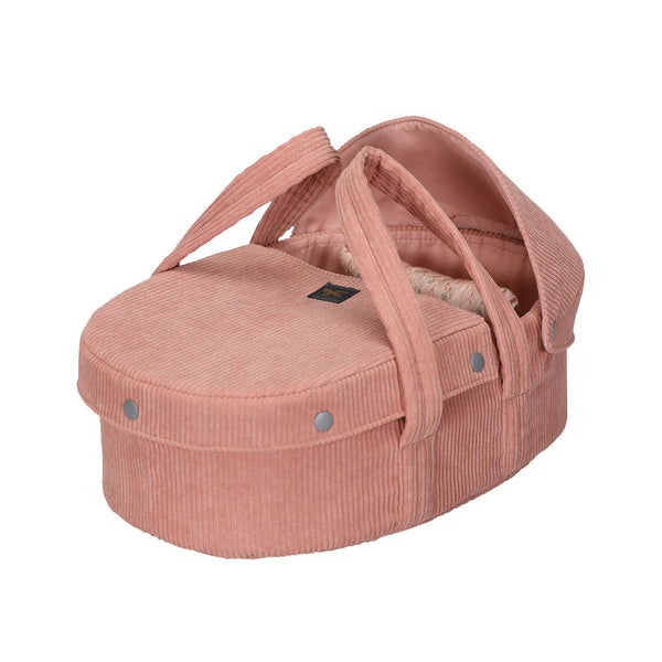 Landou pentru papusi, 35cm, din catifea, roz pudra, +3 ani, byASTRUP