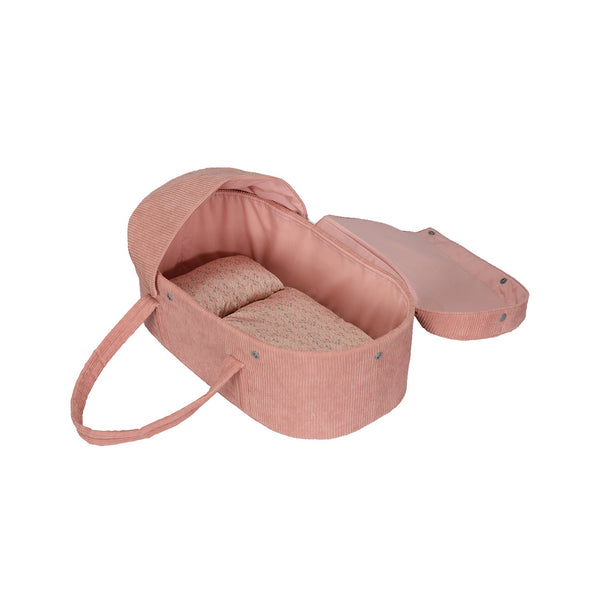 Landou pentru papusi, 42cm, din catifea, roz pudra, +3 ani, byASTRUP