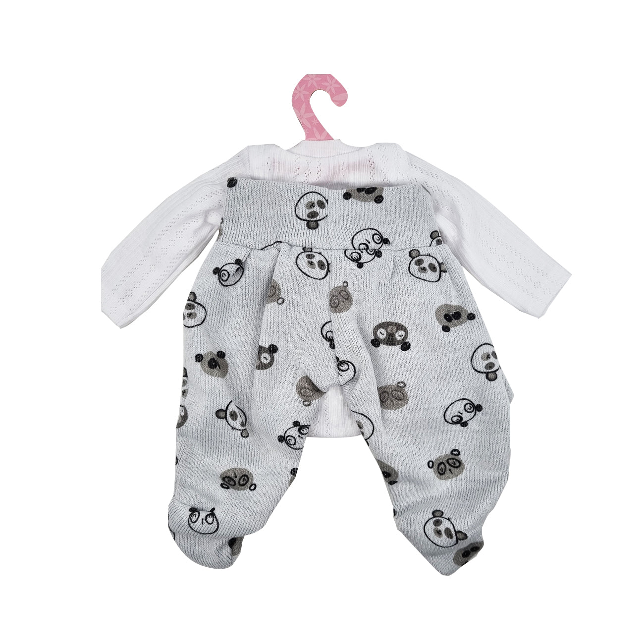 Hainute pentru papusi de 42 cm, body alb, pantaloni, caciulita, Antonio Juan