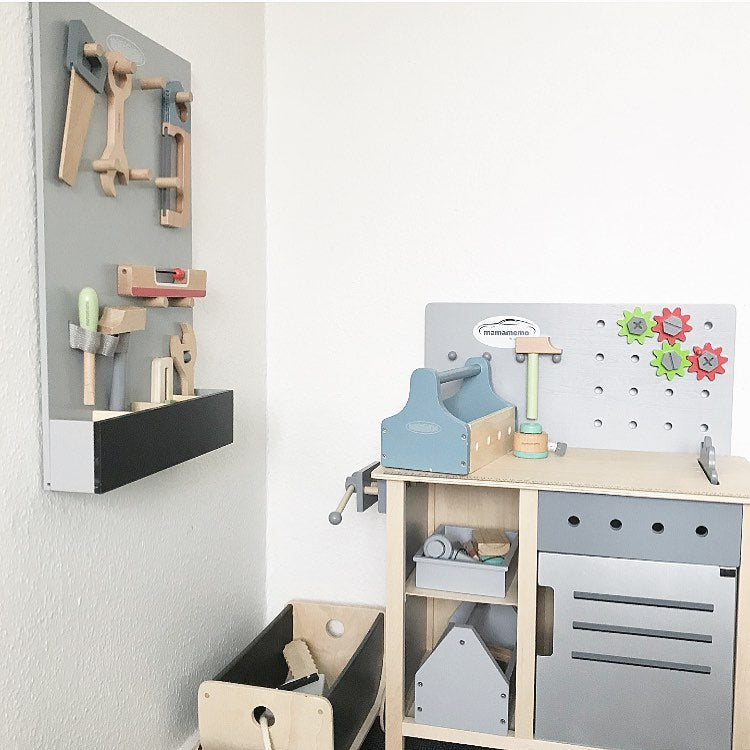 Banc de lucru de jucarie, din lemn, +3 ani MAMAMEMO