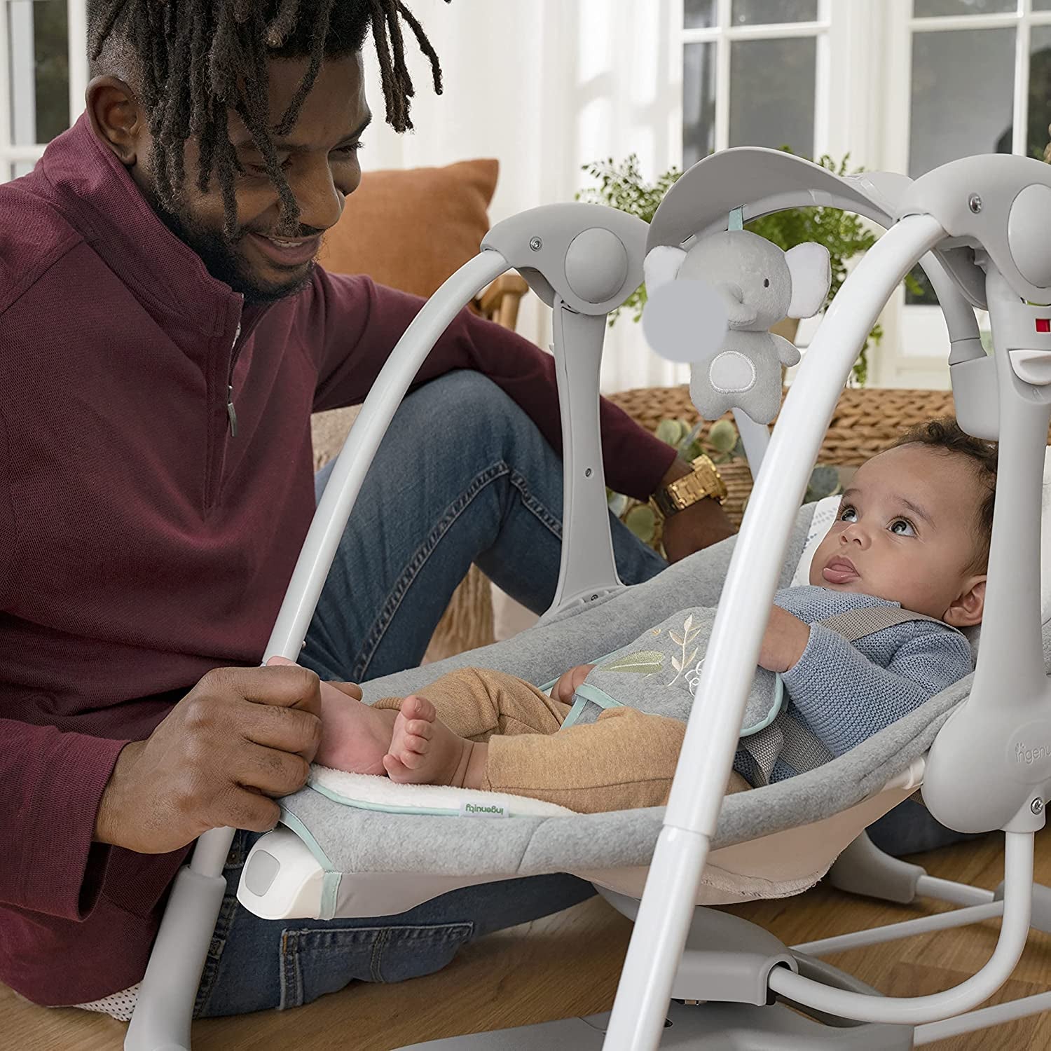 Leagan portabil ConvertMe Swing 2 Seat Battery-Swell, Ingenuity