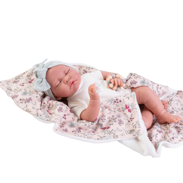 Papusa Bebe Nacido Luna, cu bentita, 42 cm, +3, Antonio Juan