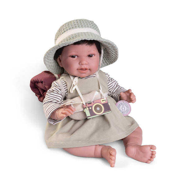 Papusa Bebe Fetita Pipa Exploratoare, Corp din Tesatura si Membre Articulate, 42 cm, +3 ani, Antonio Juan