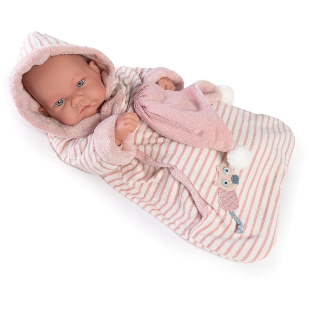 Papusa Nou Nascut Fetita Nica cu Sac de dormit, 42 cm, +3 ani, Antonio Juan