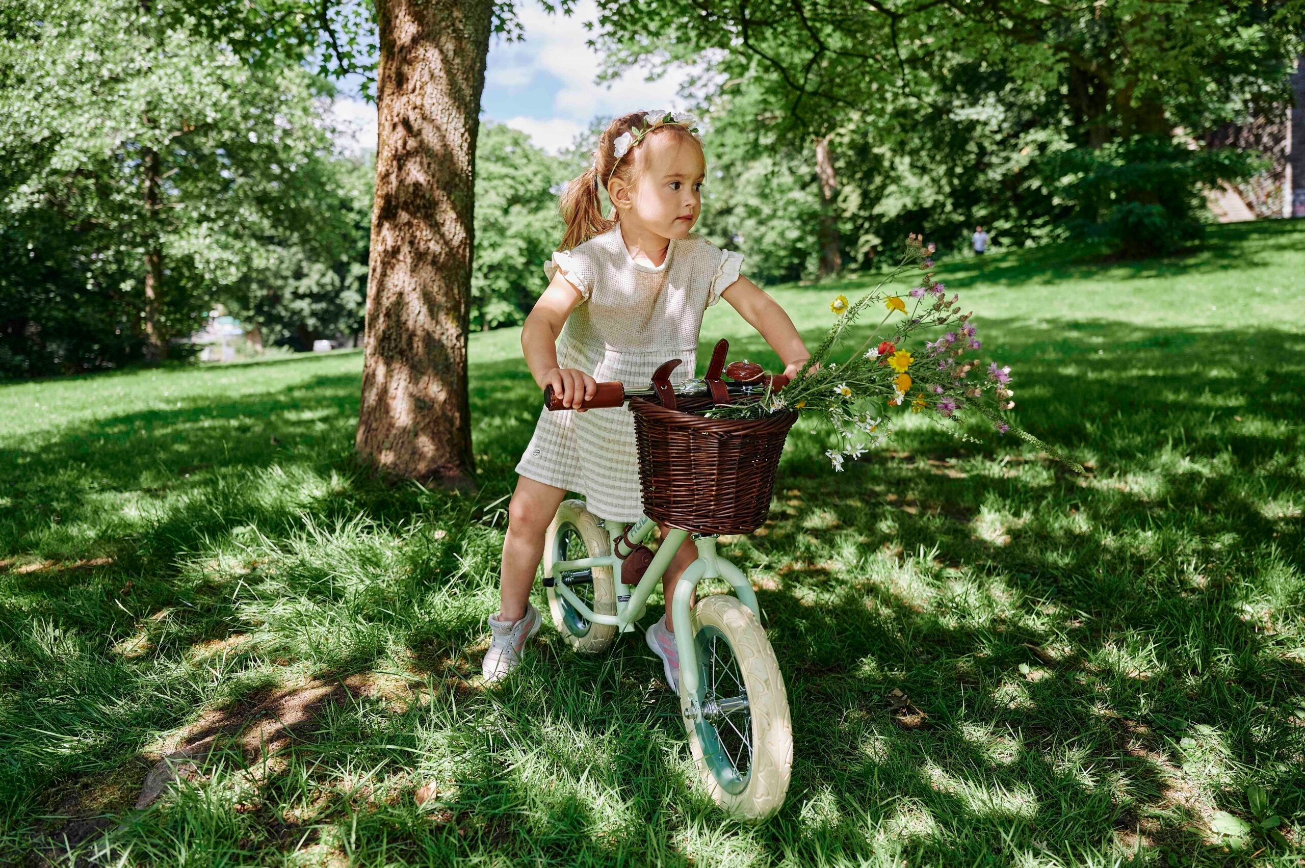 Set Coș, Buzunar și Claxon Vintage Pentru Bicicletele De Echilibru Retro De La Hudora, Hudora