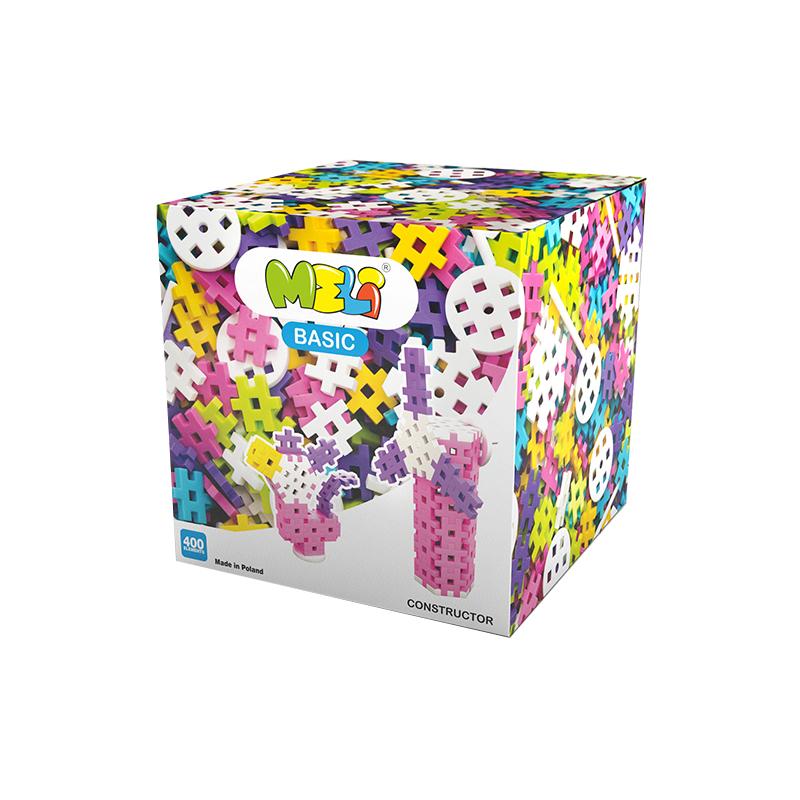 Set de constructie creativa Constructor Pink 400 piese, Meli - Manute Creative