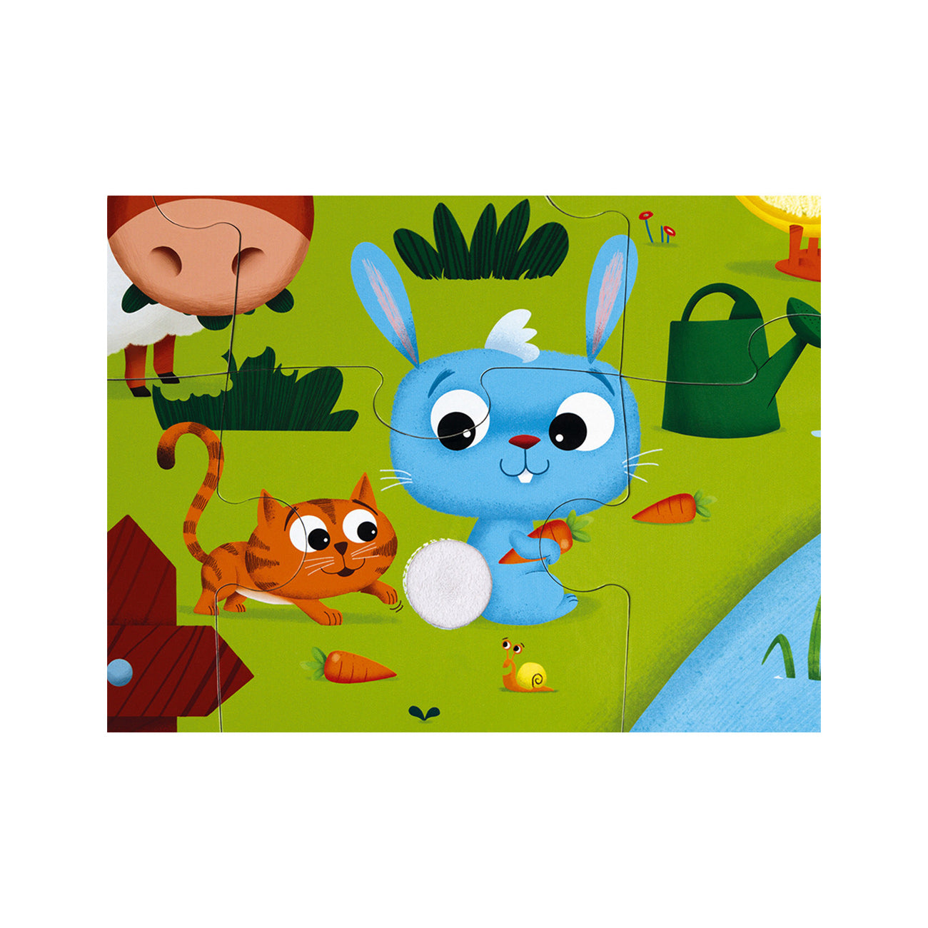 Puzzle tactil, animalele de la ferma, 20 piese, +2 ani, Janod