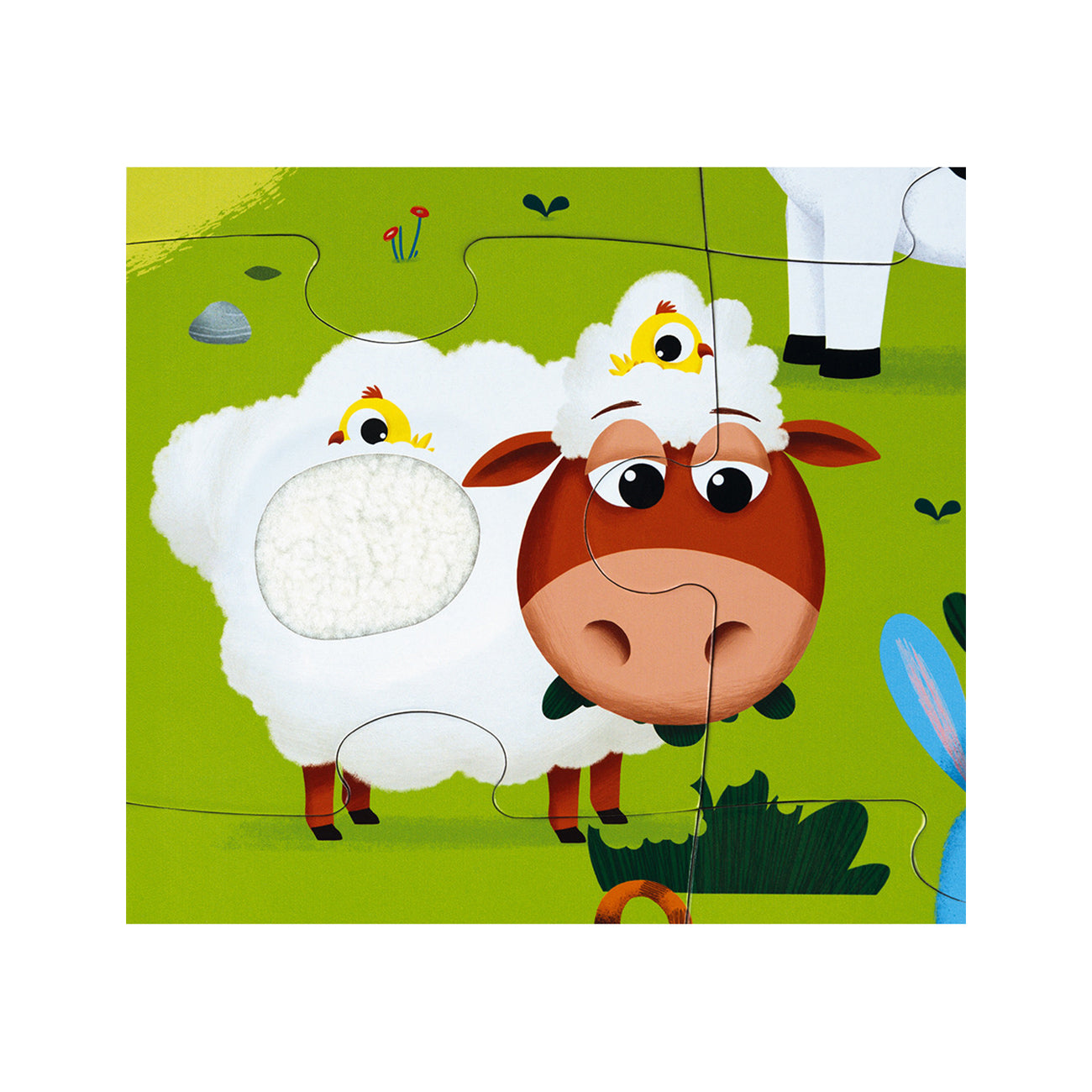 Puzzle tactil, animalele de la ferma, 20 piese, +2 ani, Janod