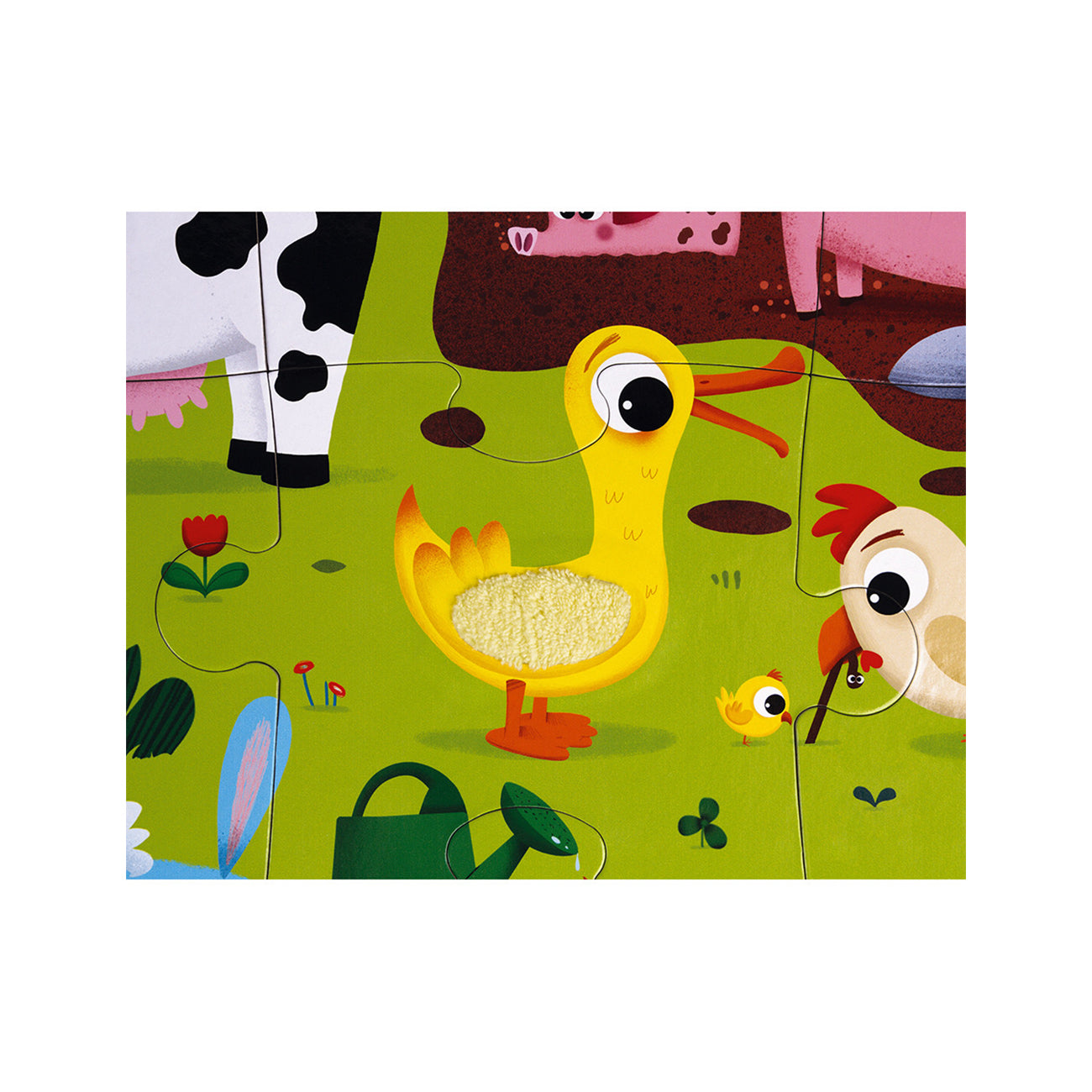 Puzzle tactil, animalele de la ferma, 20 piese, +2 ani, Janod