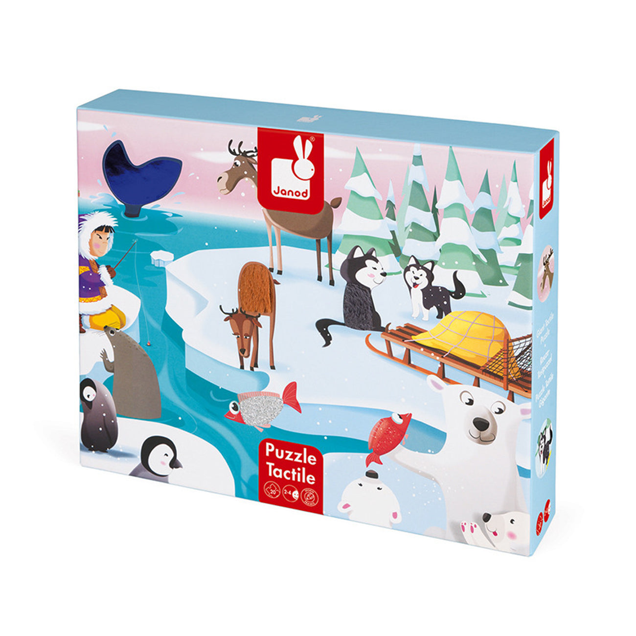 Puzzle tactil, viata pe gheata, 20 piese, +2 ani, Janod