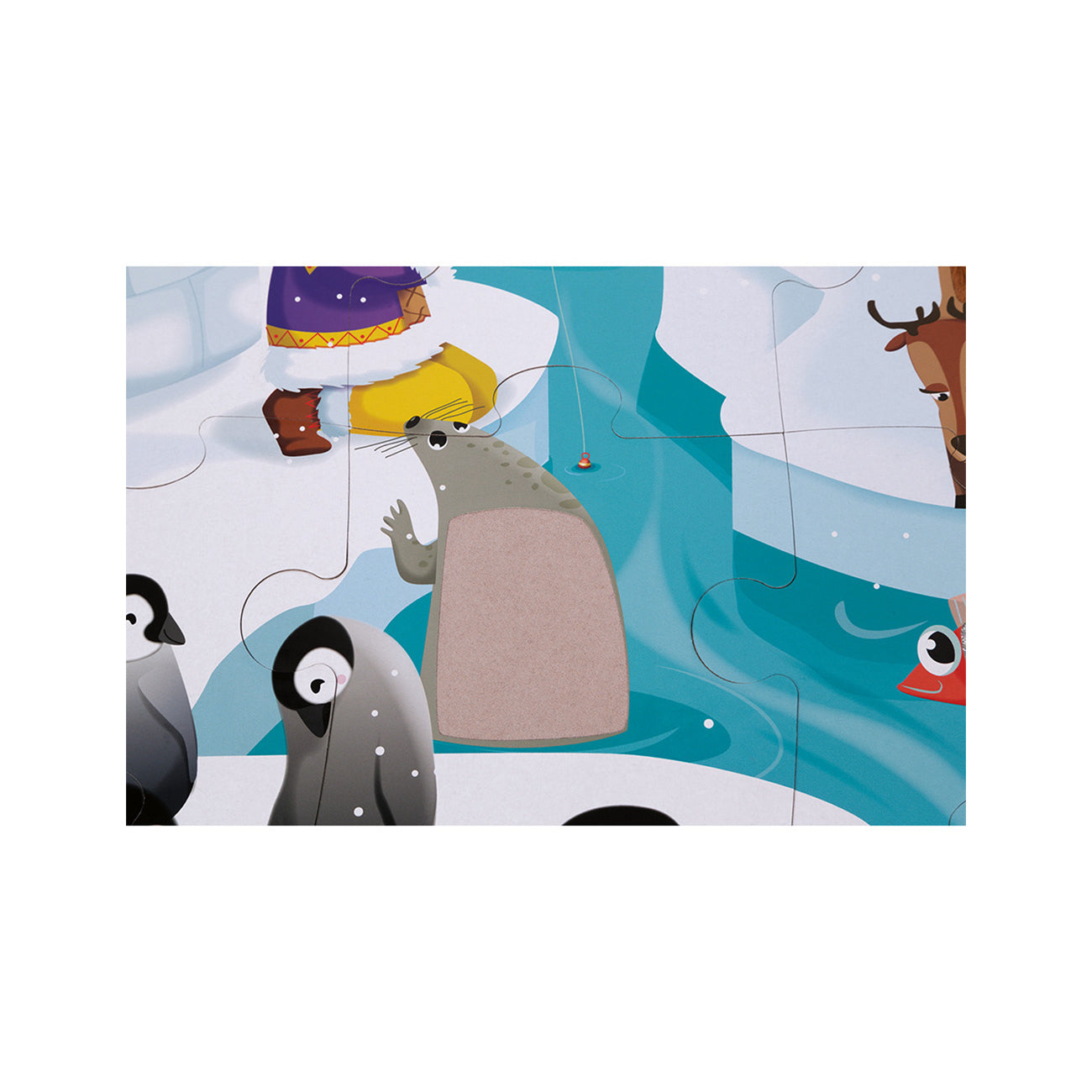 Puzzle tactil, viata pe gheata, 20 piese, +2 ani, Janod