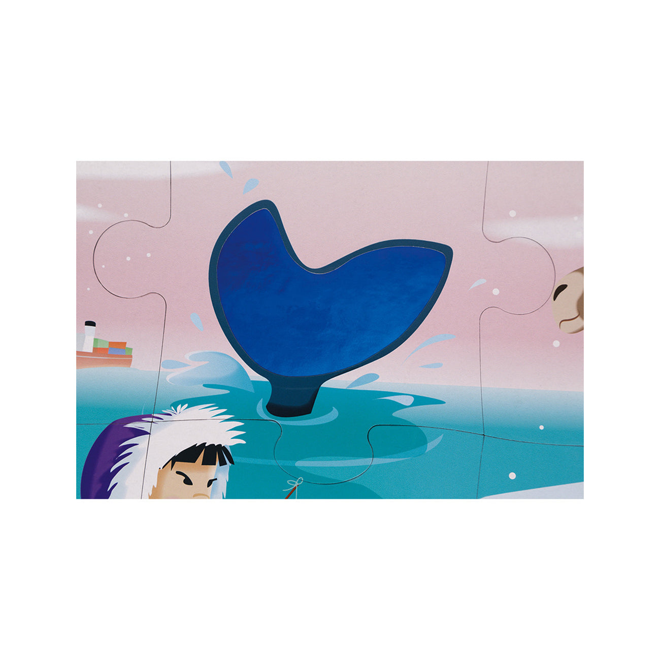 Puzzle tactil, viata pe gheata, 20 piese, +2 ani, Janod