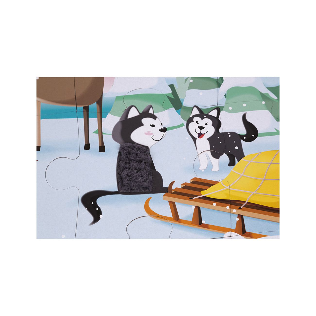 Puzzle tactil, viata pe gheata, 20 piese, +2 ani, Janod