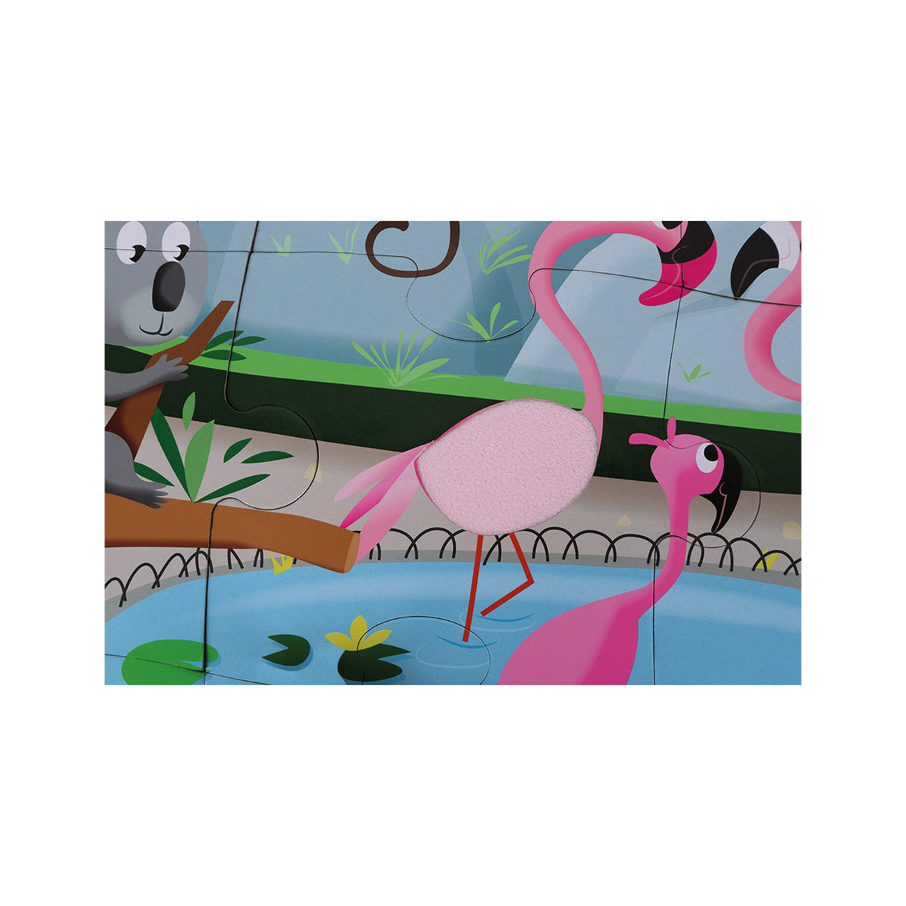 Puzzle tactil, gradina zoologica, 20 piese, +2 ani, Janod