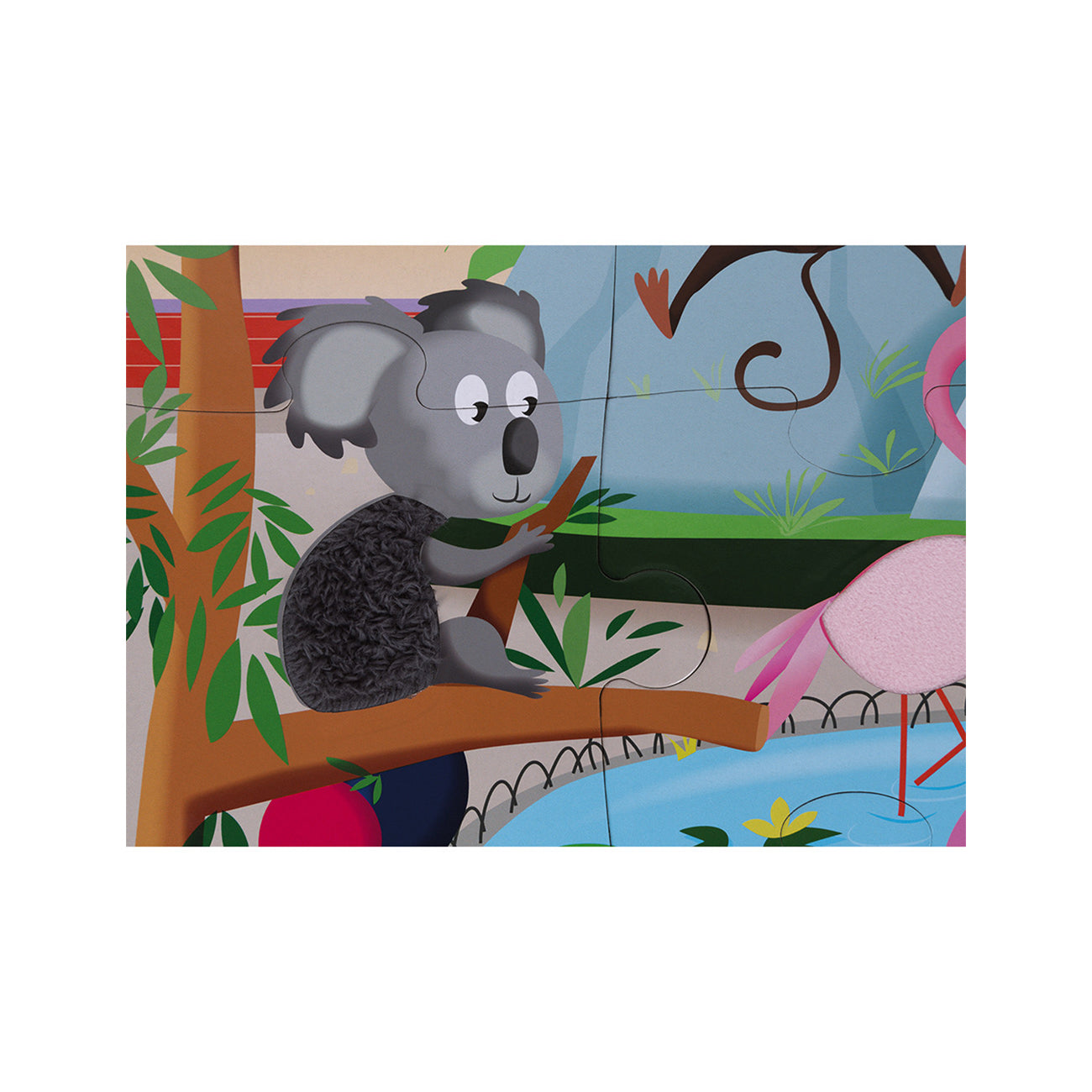 Puzzle tactil, gradina zoologica, 20 piese, +2 ani, Janod