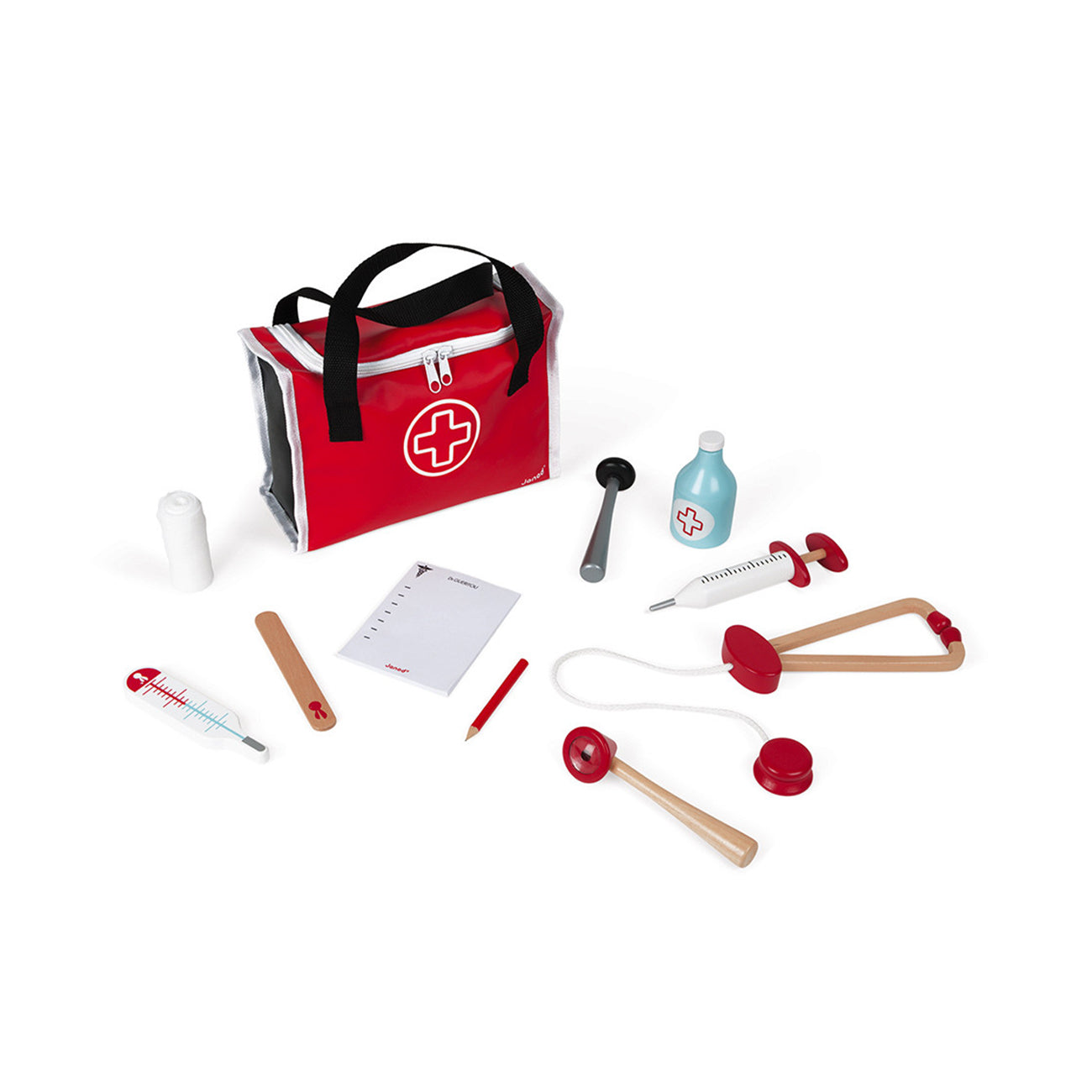 Trusa de doctor, din lemn, 10 accesorii, +3 ani, Janod