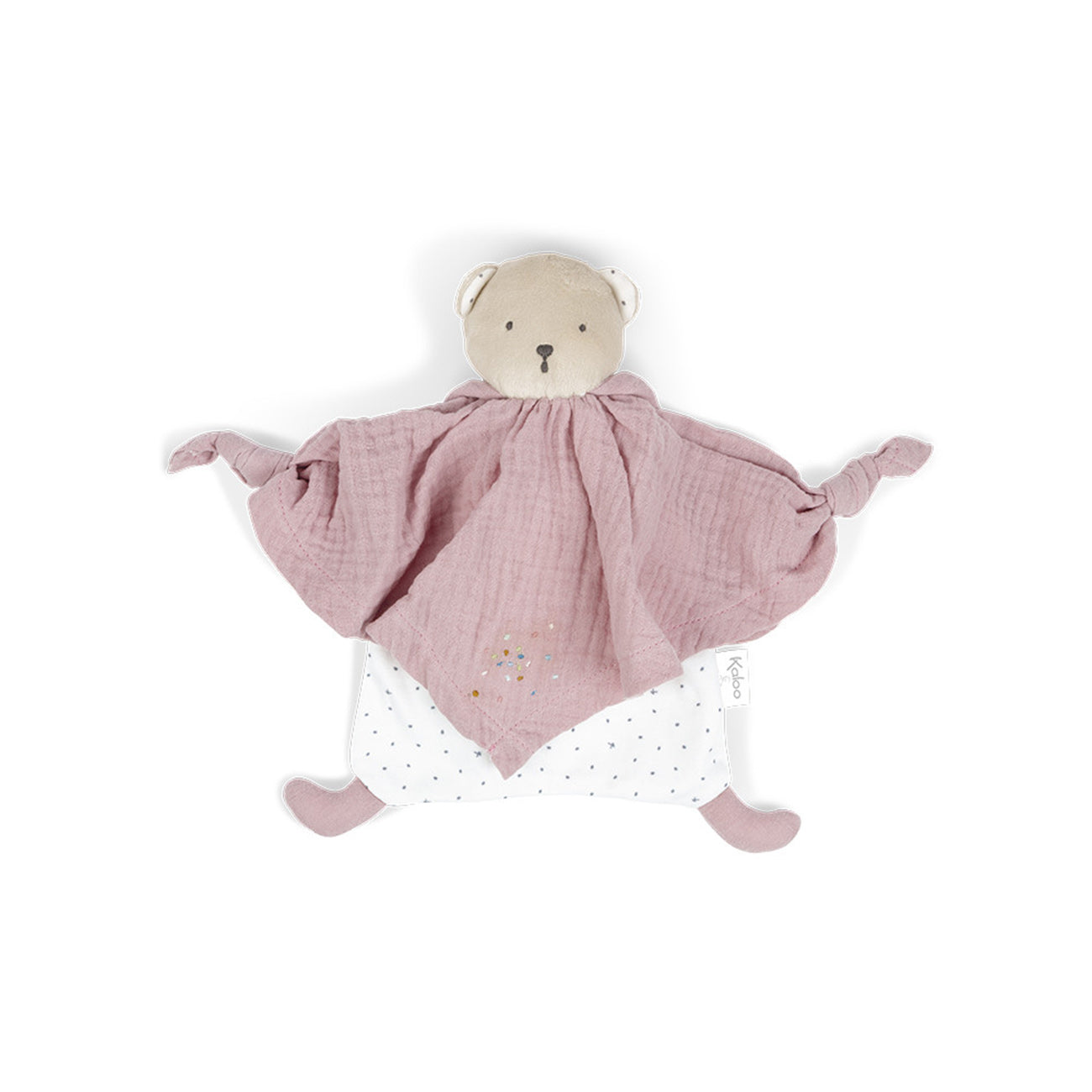 Jucarie doudou Ursulet, din bumbac organic, roz, 20 cm, +0 luni, Kaloo