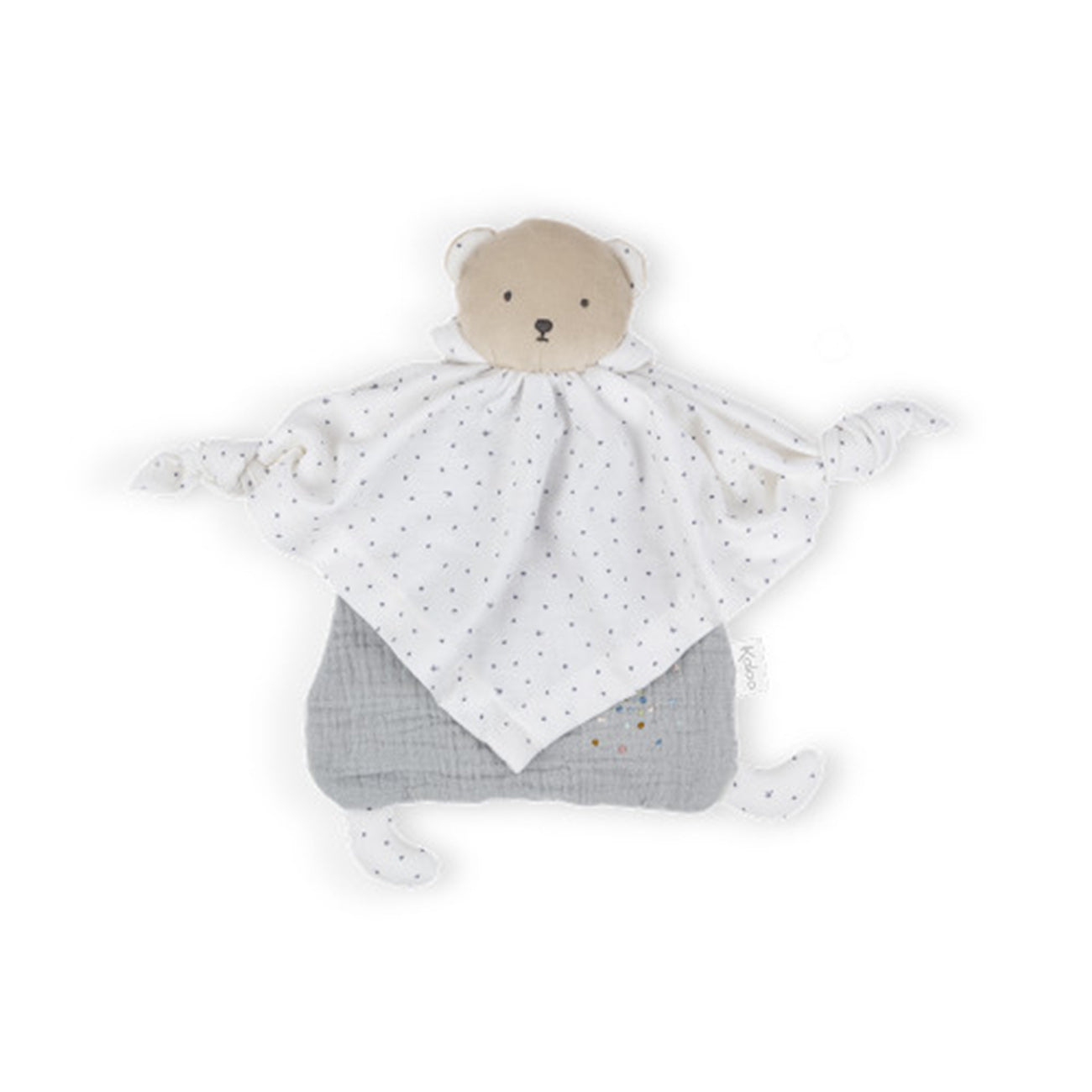 Jucarie doudou Ursulet, din bumbac organic, gri, 20 cm, +0 luni, Kaloo