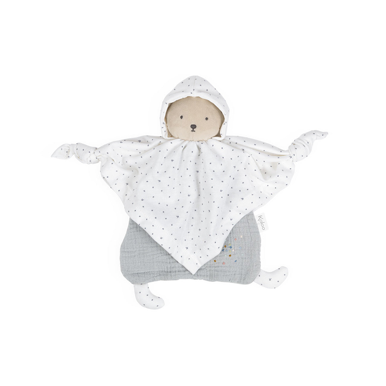 Jucarie doudou Ursulet, din bumbac organic, gri, 20 cm, +0 luni, Kaloo
