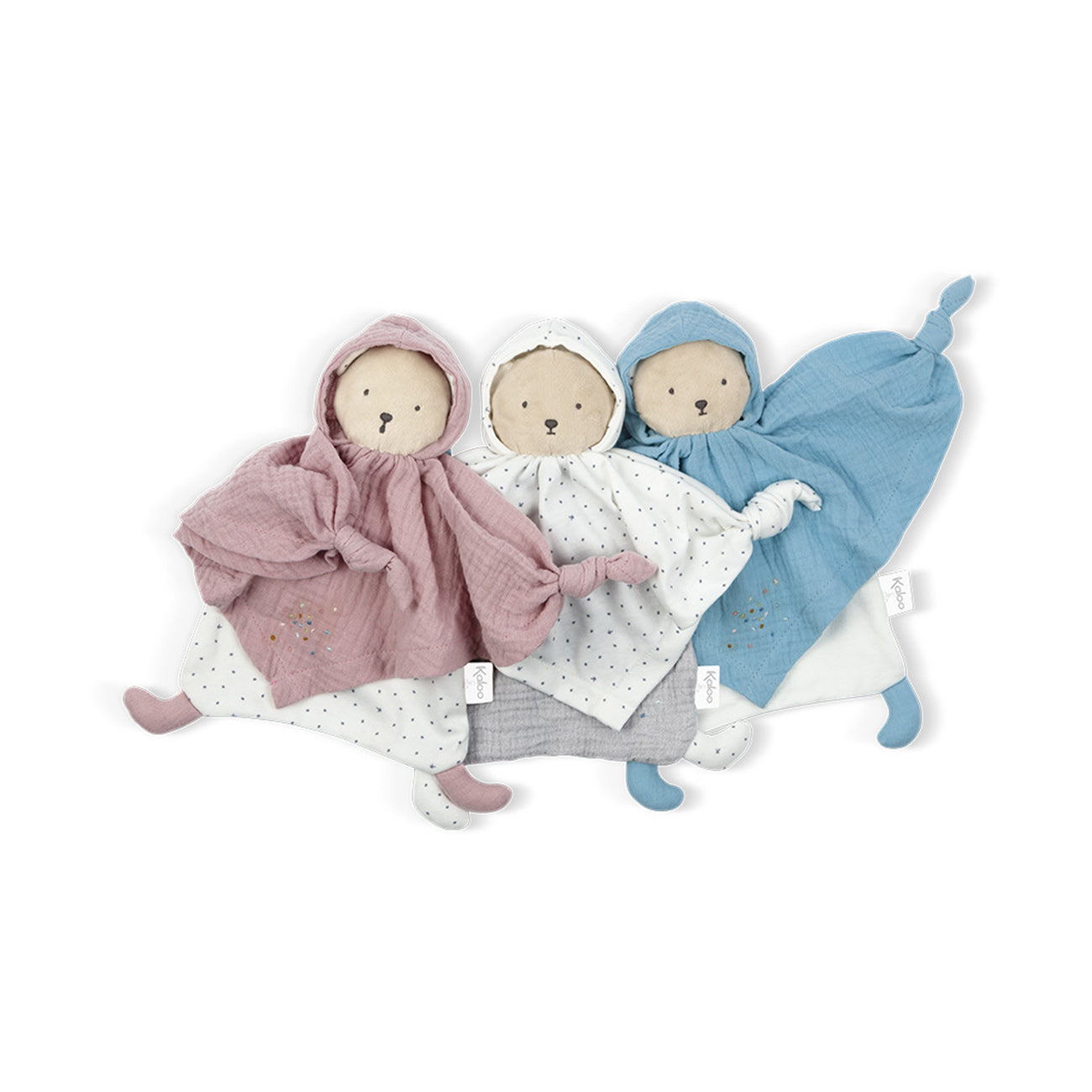 Jucarie doudou Ursulet, din bumbac organic, albastru, 20 cm, +0 luni, Kaloo