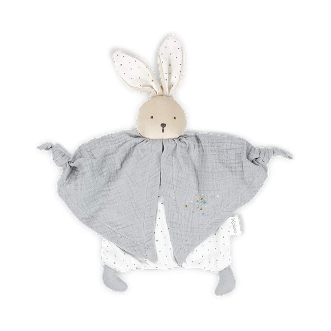 Jucarie doudou Iepuras, din bumbac bio, gri, 20 cm, +0 luni, Kaloo