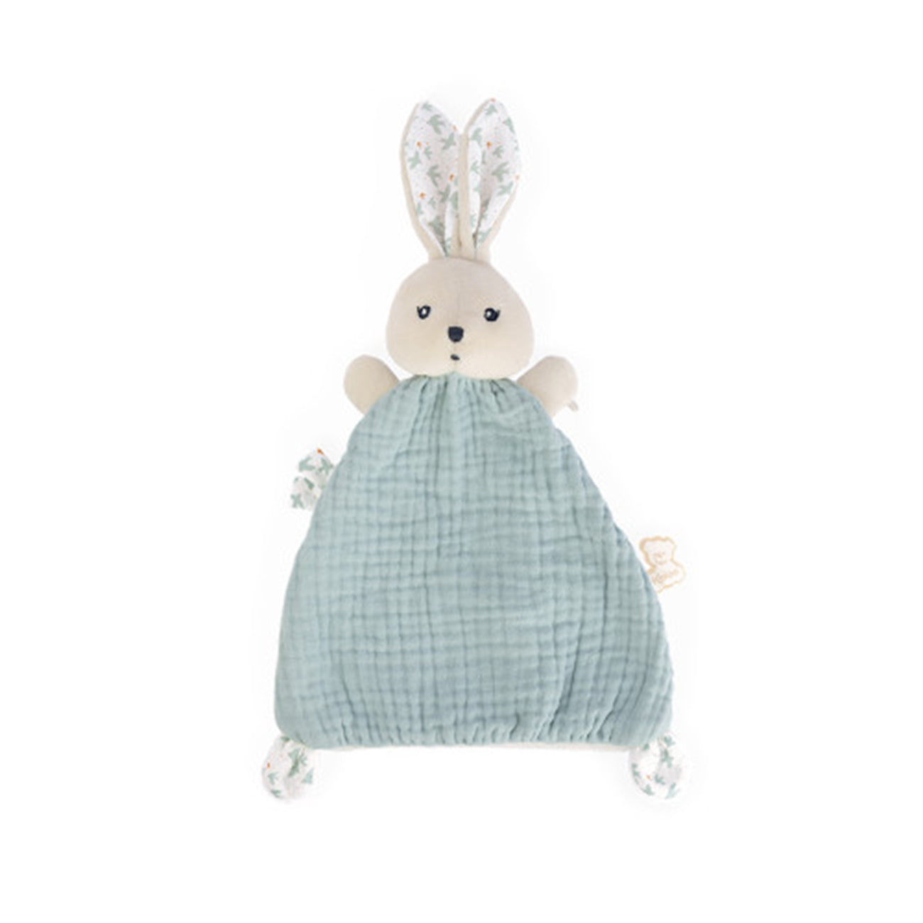 Jucarie doudou Iepuras, din bumbac organic, albastru, 20 cm, colectia K' Doux, +0 luni, Kaloo