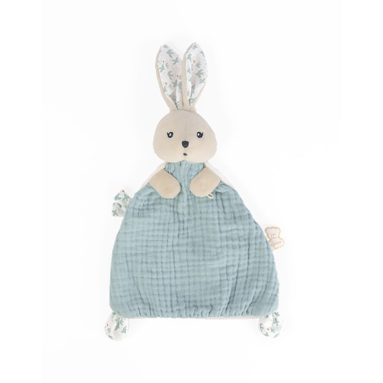 Jucarie doudou Iepuras, din bumbac organic, albastru, 20 cm, colectia K' Doux, +0 luni, Kaloo