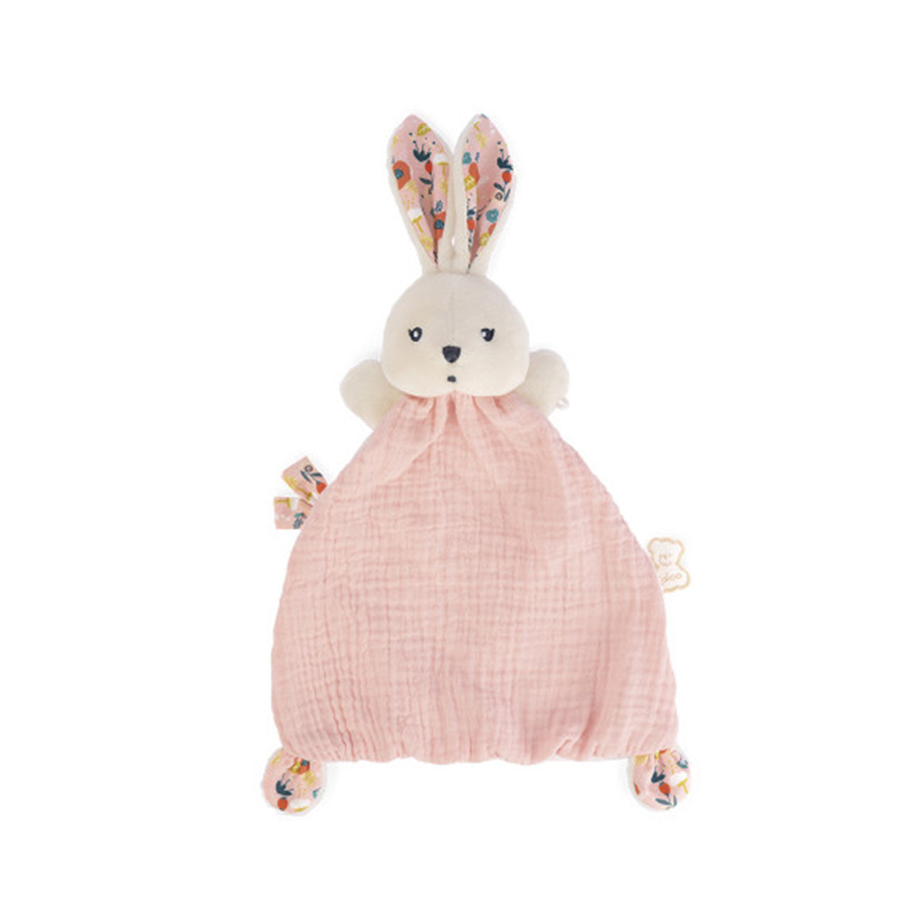 Jucarie doudou Iepuras, din bumbac organic, roz, 20 cm, colectia K'Doux, +0 luni, Kaloo