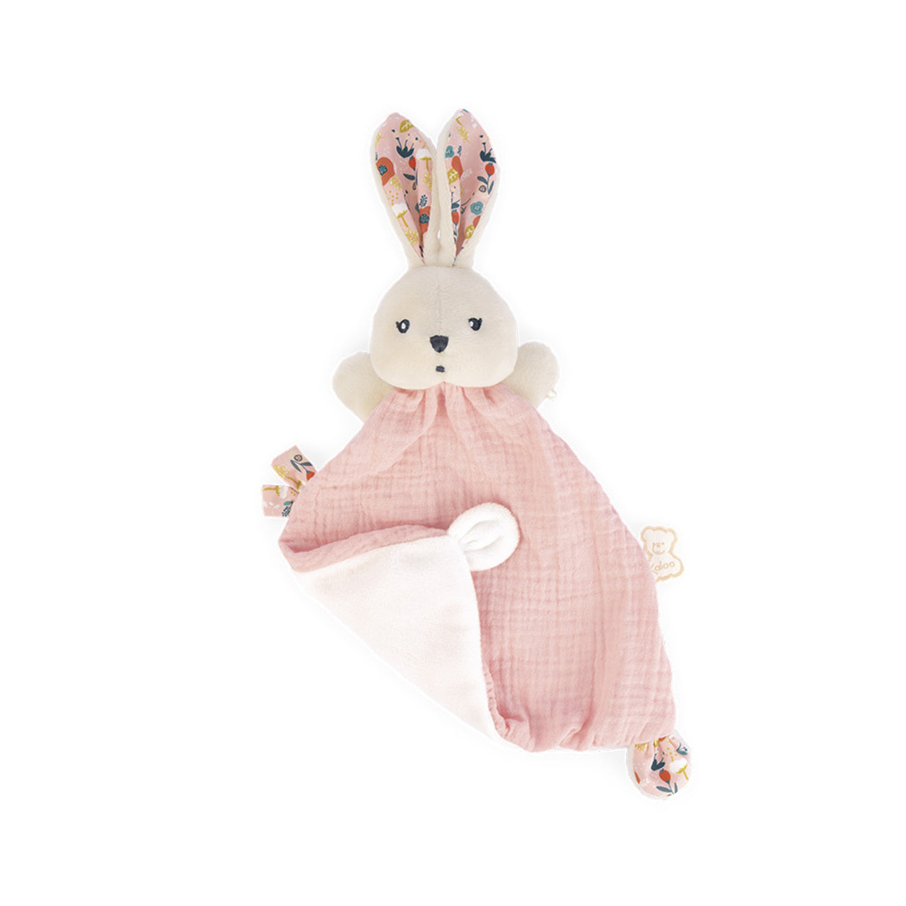 Jucarie doudou Iepuras, din bumbac organic, roz, 20 cm, colectia K'Doux, +0 luni, Kaloo