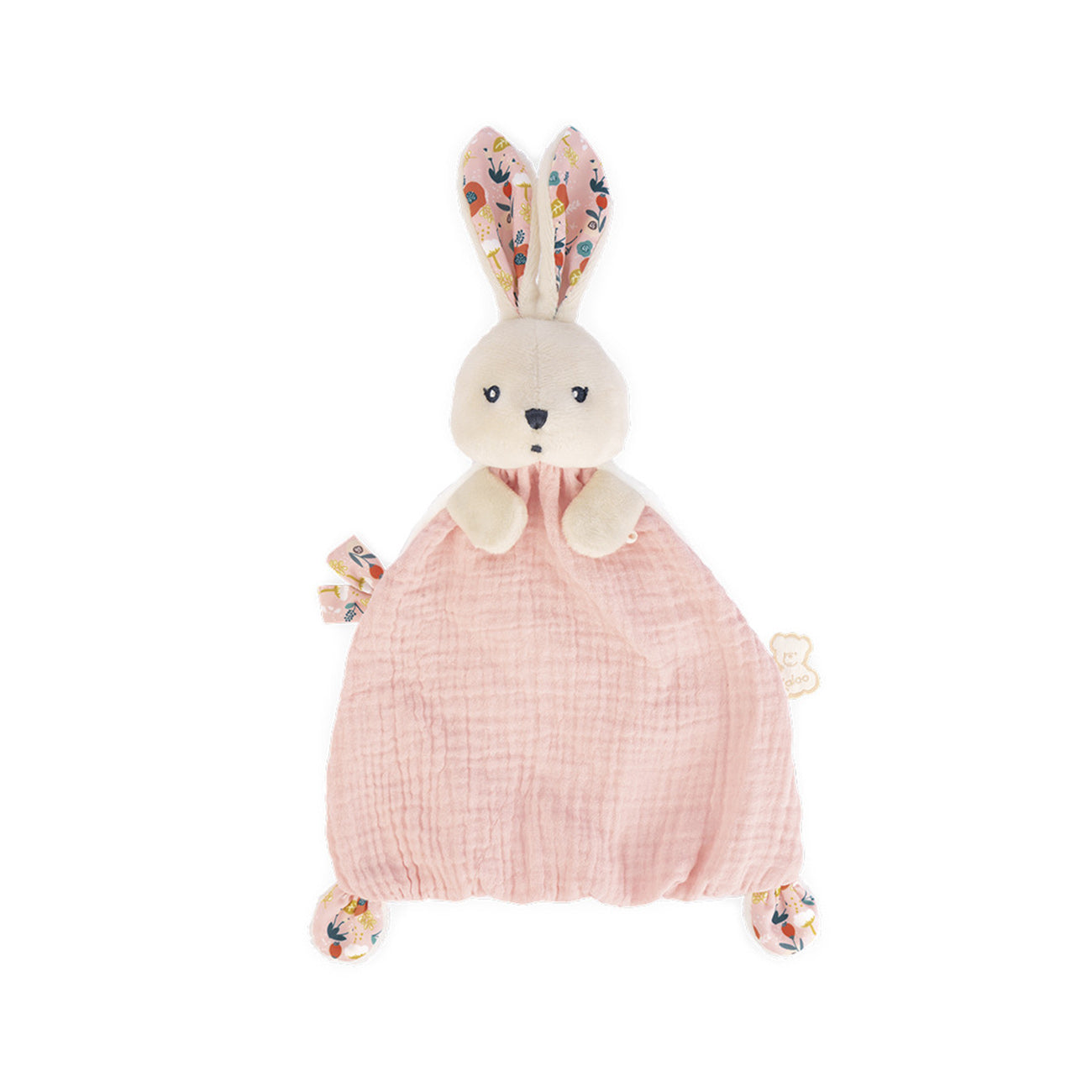 Jucarie doudou Iepuras, din bumbac organic, roz, 20 cm, colectia K'Doux, +0 luni, Kaloo