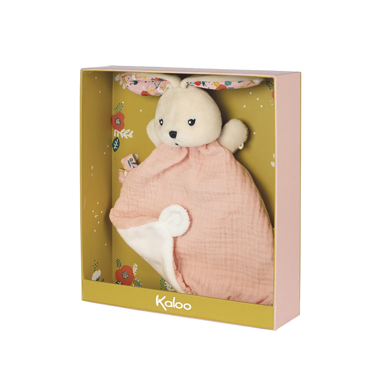 Jucarie doudou Iepuras, din bumbac organic, roz, 20 cm, colectia K'Doux, +0 luni, Kaloo