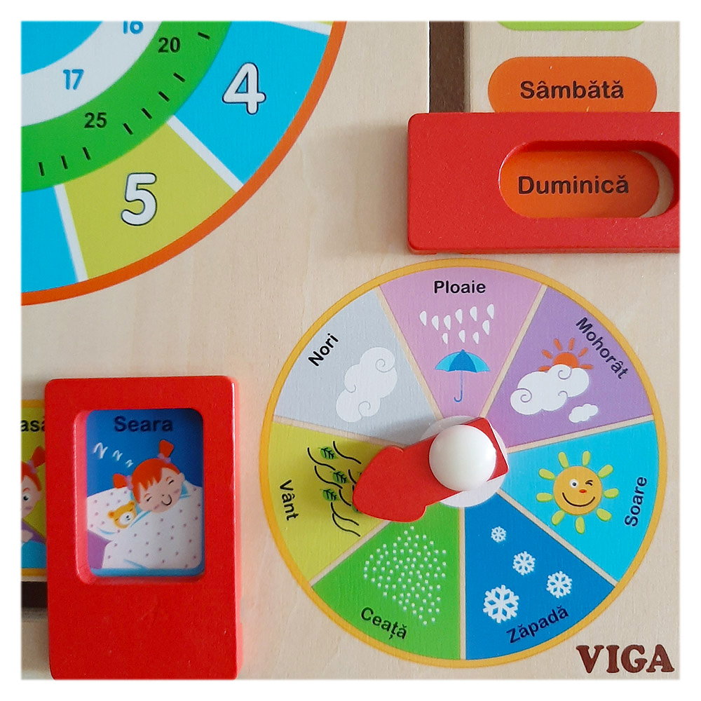 Calendar educativ din lemn, limba romana, Fakopancs