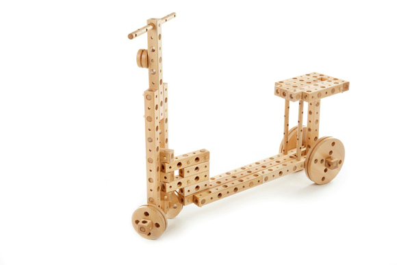 Set constructie mecanica din lemn Pony 02, 184 piese, Pony