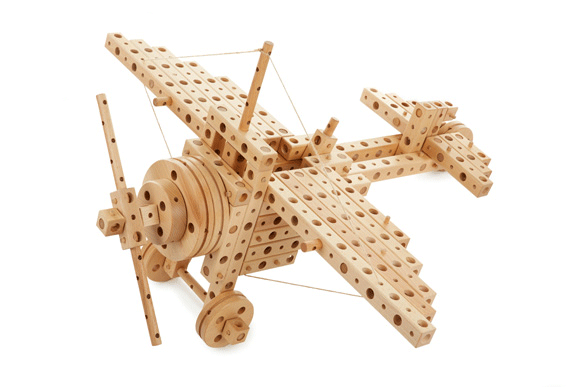 Set constructie mecanica din lemn Pony 02, 184 piese, Pony