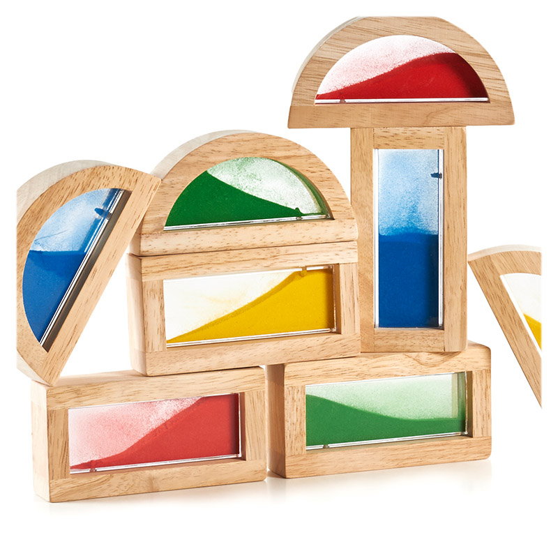 Rainbow Blocks cu nisip colorat, Guidecraft