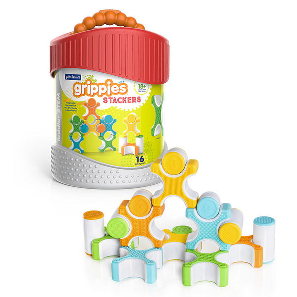 Grippies Stackers, set magnetic senzorial, 16 piese, Guidecraft