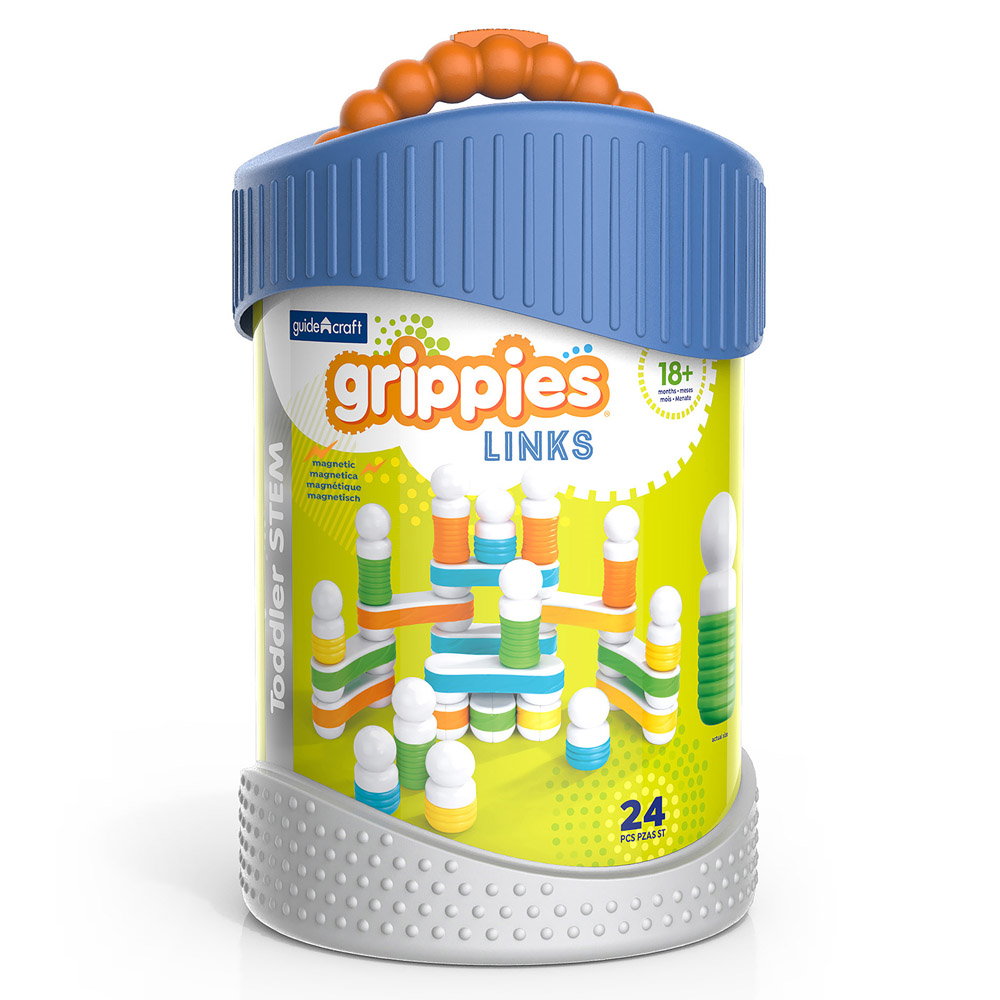 Grippies Links set magnetic tactil, 24 piese, Guidecraft