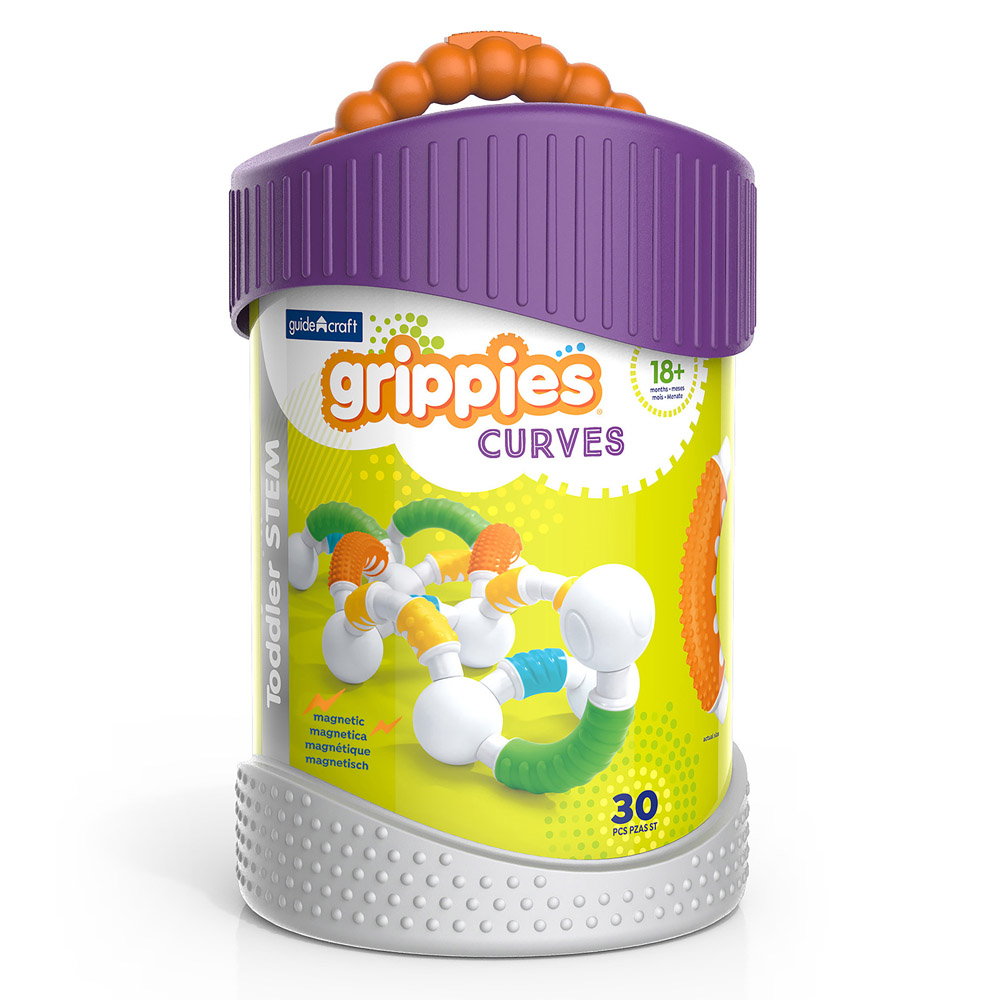 Grippies Curves set magnetic senzorial, 30 piese, Guidecraft