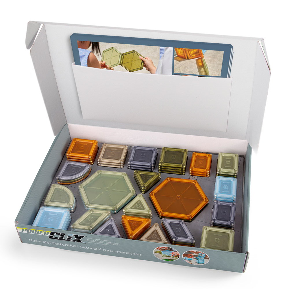 PowerClix Natural Solids, 70 piese magnetice, Guidecraft