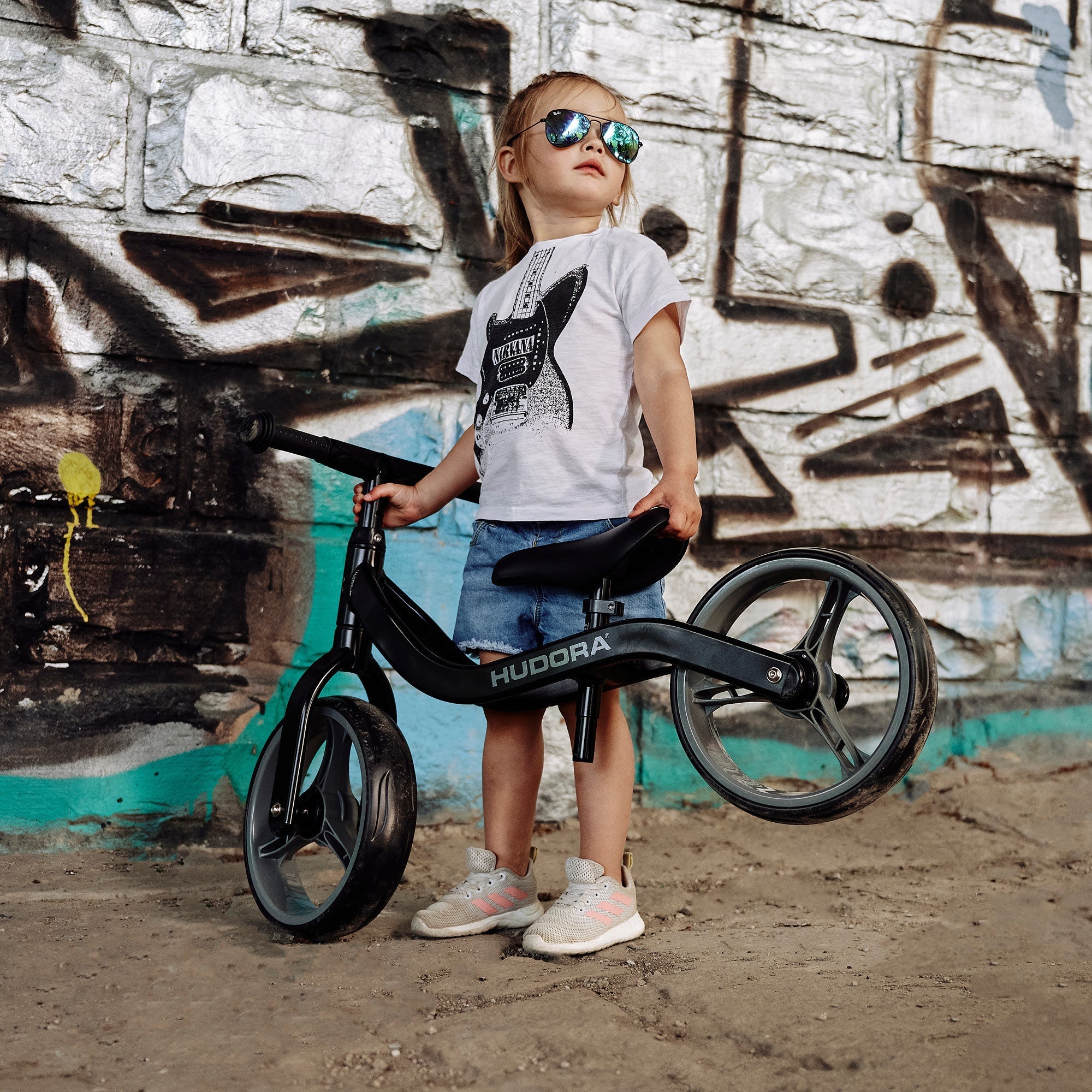 Bicicletă Fără Pedale Ultralight Alu, Neagră, Hudora