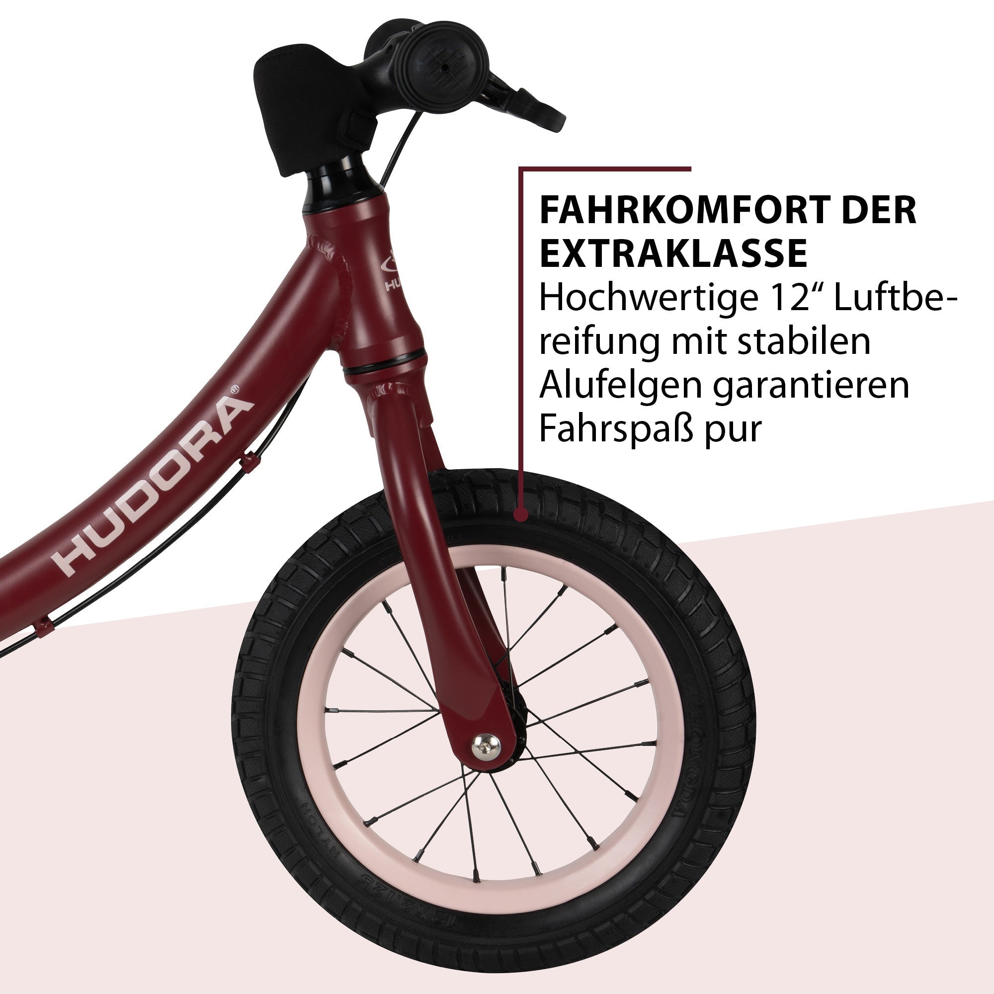 Bicicletă Fără Pedale Advanced Alu, Bordeaux, Hudora