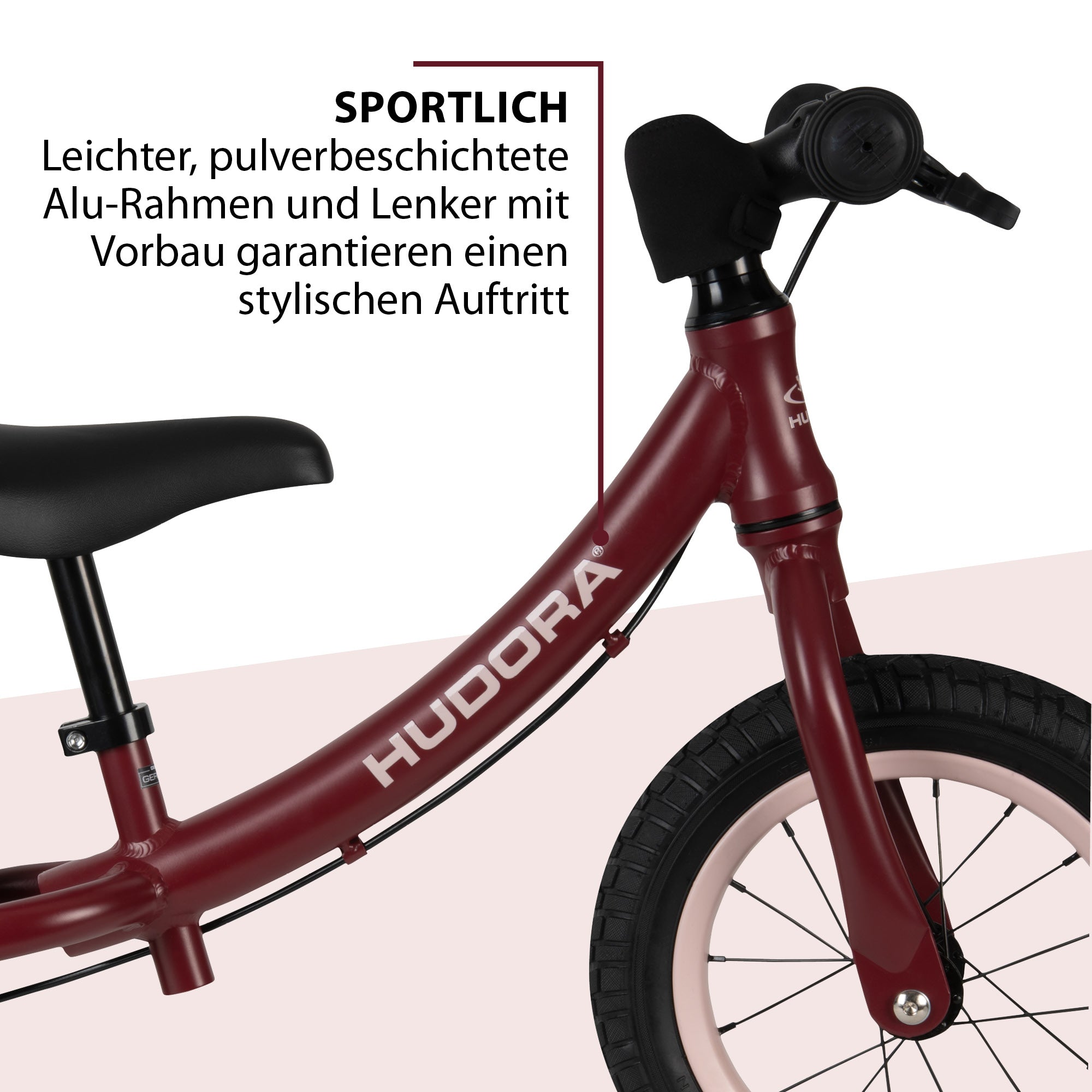 Bicicletă Fără Pedale Advanced Alu, Bordeaux, Hudora