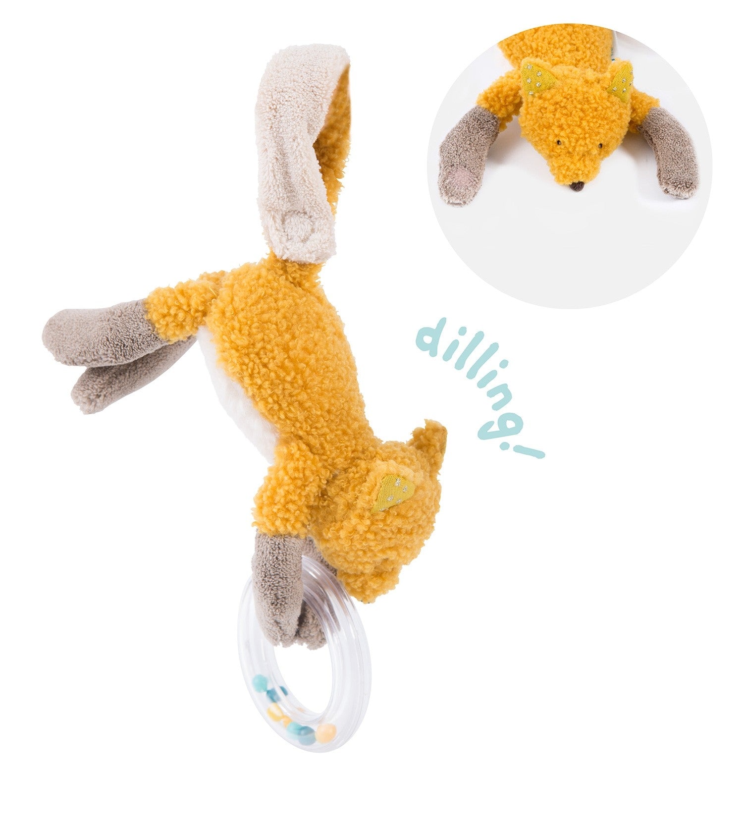 Jucarie de plus cu zornaitoare, Vulpea Chaussette, 0 ani+, Moulin Roty