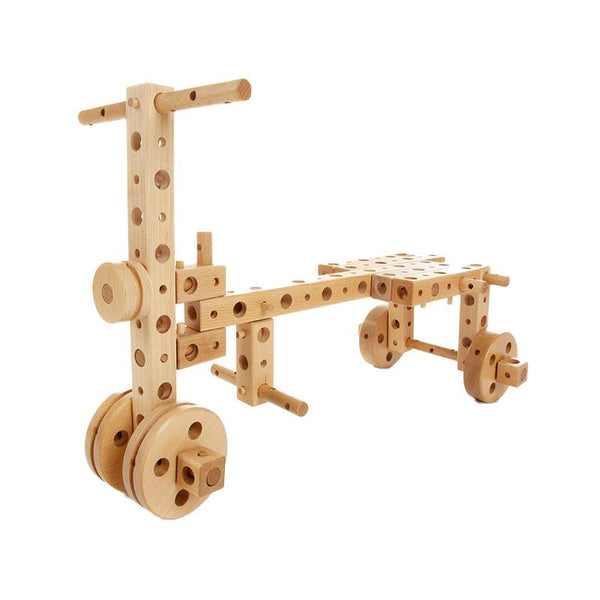 Set constructie mecanica din lemn Pony Mini, 73 piese, Pony - Manute Creative