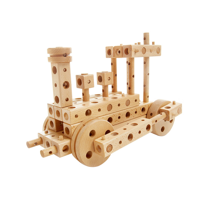 Set constructie mecanica din lemn Polytechnical Small, 224 piese, Pony