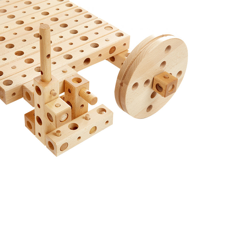 Set constructie mecanica din lemn Polytechnical Small, 224 piese, Pony