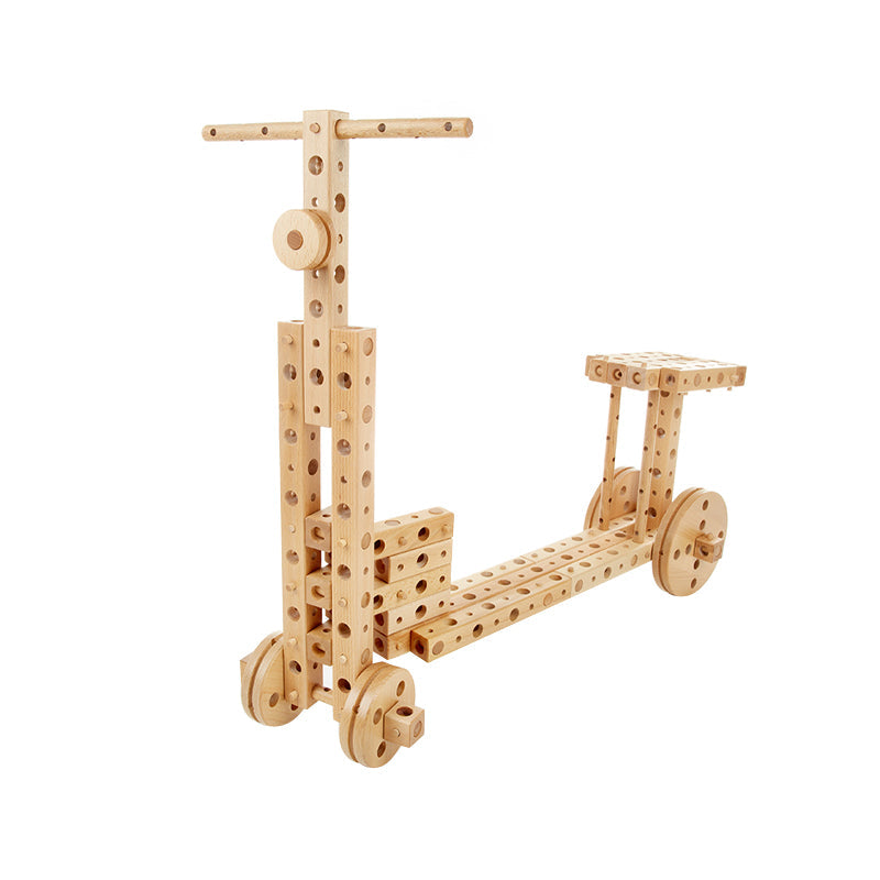 Set constructie mecanica din lemn Polytechnical Small, 224 piese, Pony