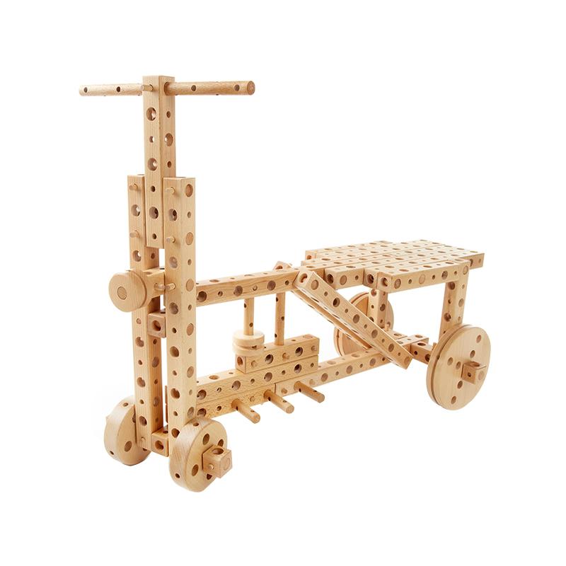 Set constructie mecanica din lemn Pony 02, 184 piese, Pony - Manute Creative